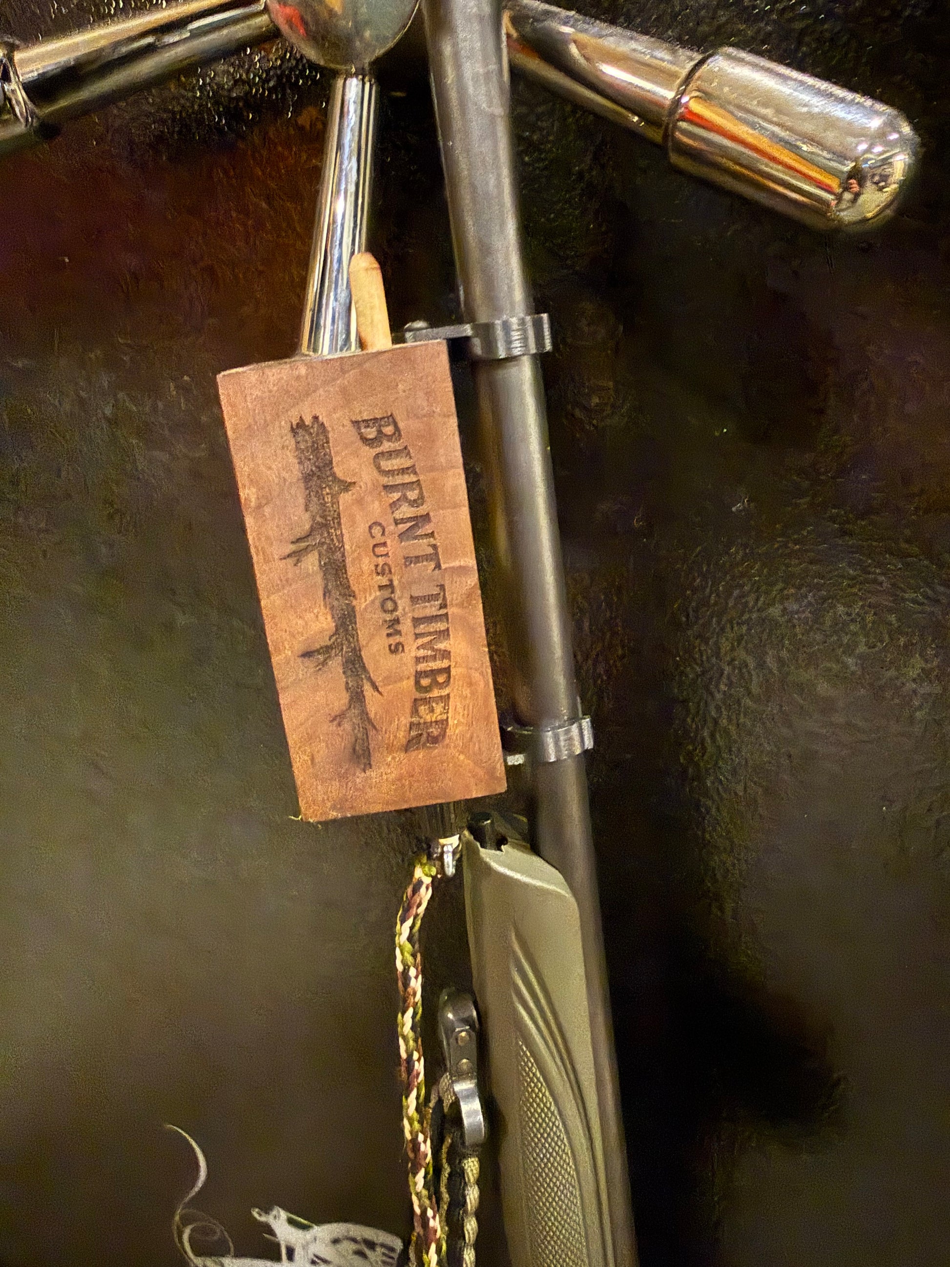 Burnt Timber Customs Gun Mounted Push Button Turkey Call (410 Compatible)
