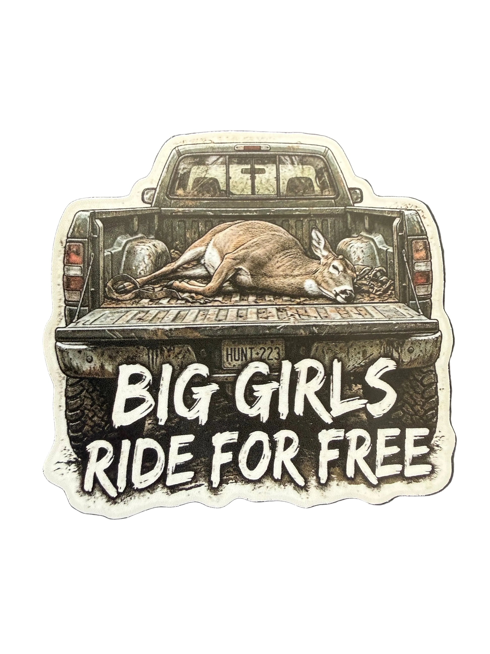 Big Girls Ride For Free Decal