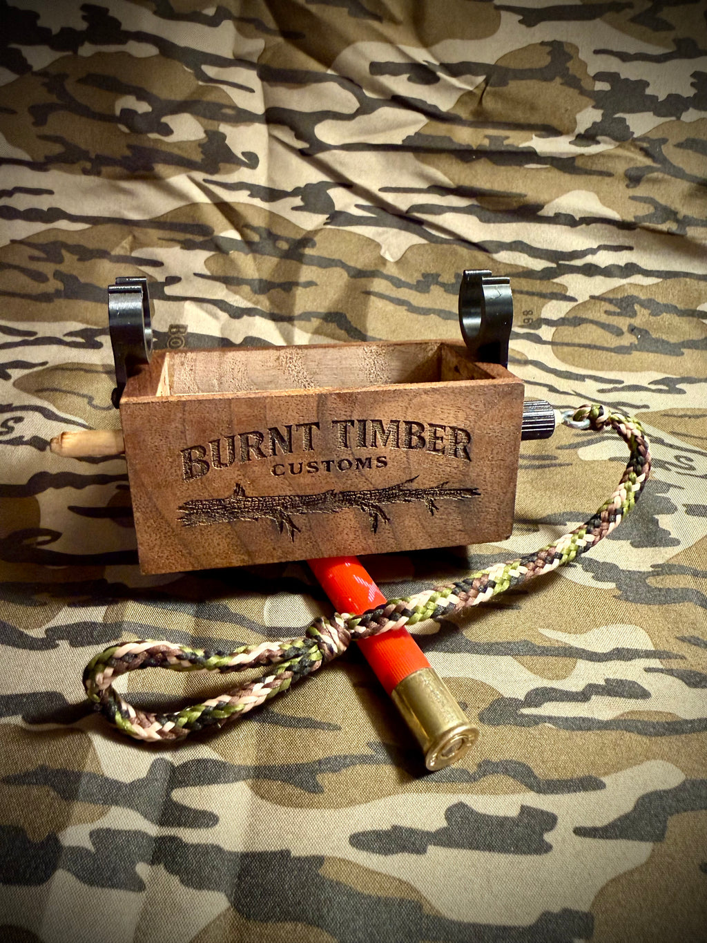 Burnt Timber Customs Gun Mounted Push Button Turkey Call (410 Compatible)