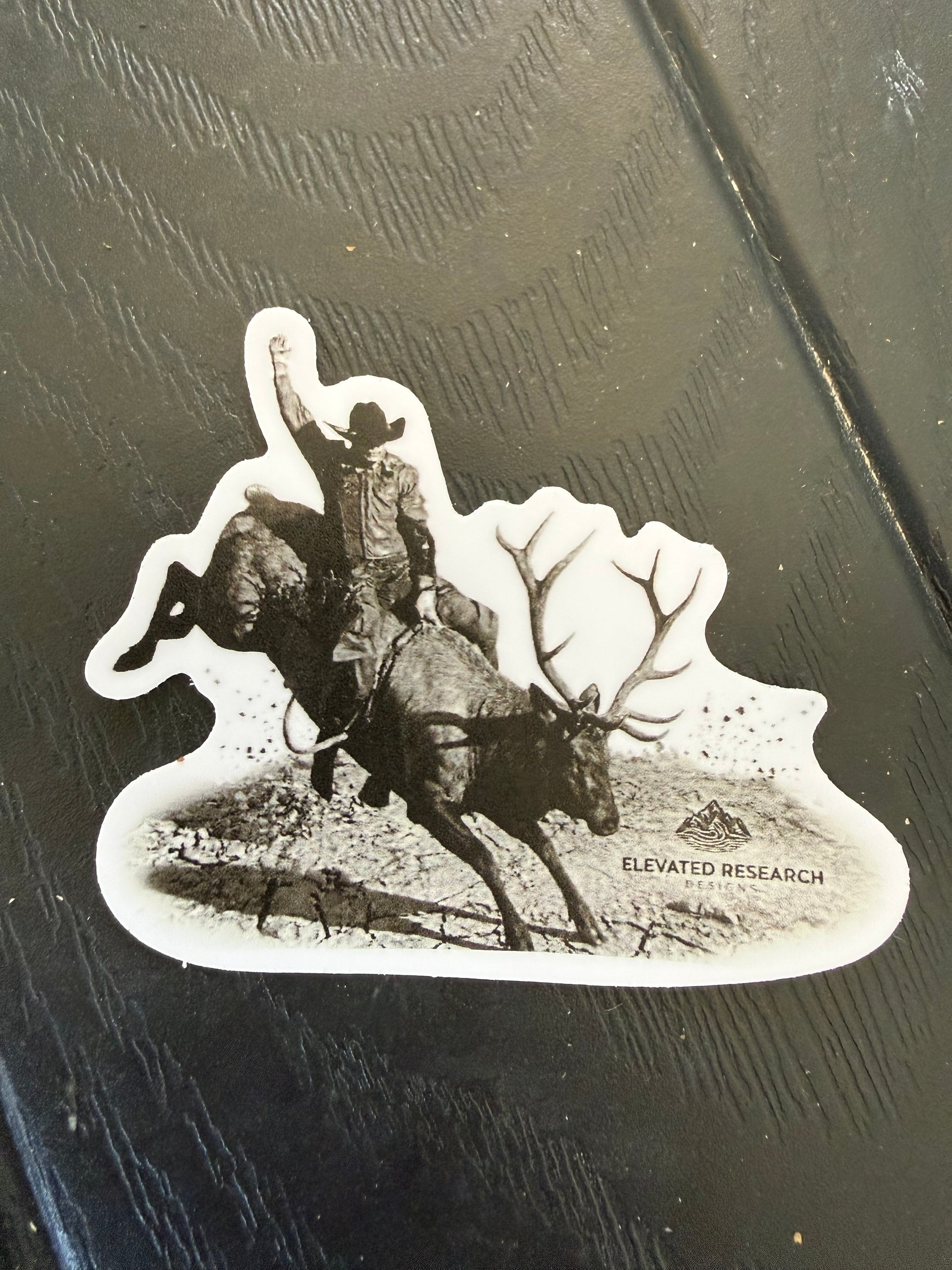 Elk Cowboy Decal